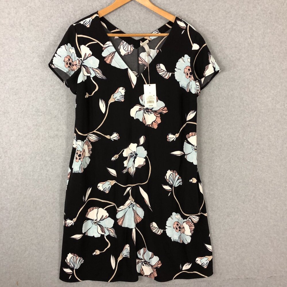 🔴 NWT A New Day Floral V Neck Tee Shirt Dress Size Large